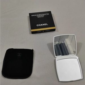Chanel white compact mirror